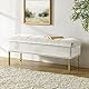 HULALA HOME Moderne Samt Sitzbank mit Stauraum Elegante Truhenbank für Flur Schlafzimmer Wohnzimmer Samtbezug 5-Fach gepolstert Metallbeine, Weiß