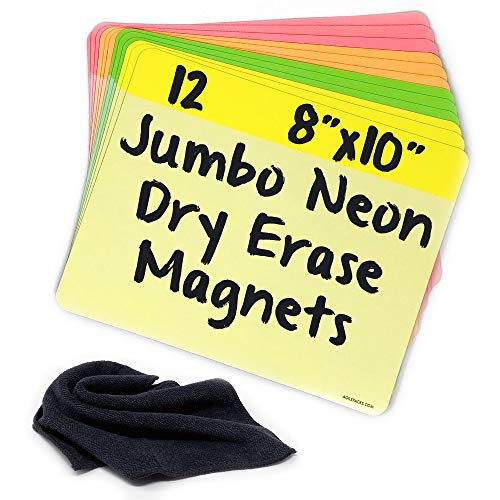 Jumbo Neon Dry Erase Whiteboard Magnets by AgilePacks | 8