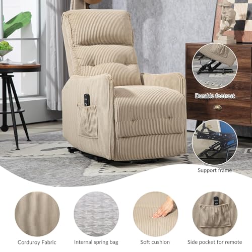 Sillón con masaje y calefacción ajustable Beige miniatura 5