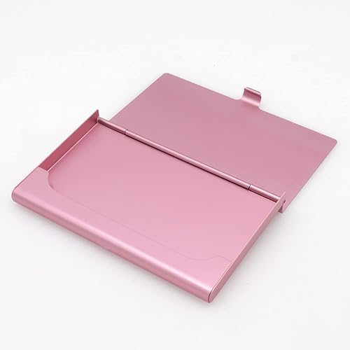 Vista 29 de Paquete de 2 tarjeteros de metal negro, funda para tarjetas de visita de aleación de aluminio, funda abatible de bolsillo delgado, tarjetero
