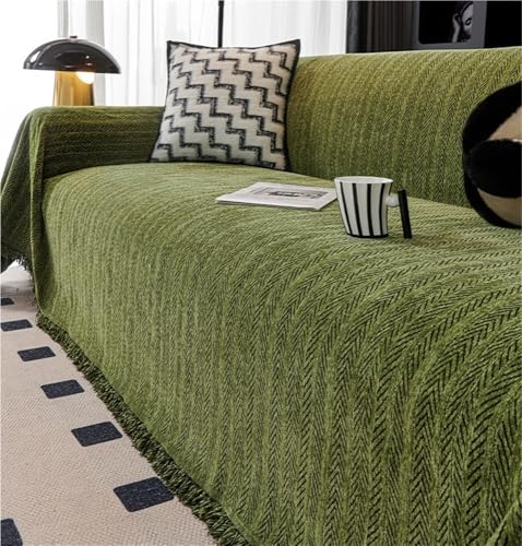 ボヘミアンソファカバー、洗濯可能、滑り止め、家具保護、ペット向け、1?4クッション対応、柔らかなシャニール素材(Style-e4,180*260)