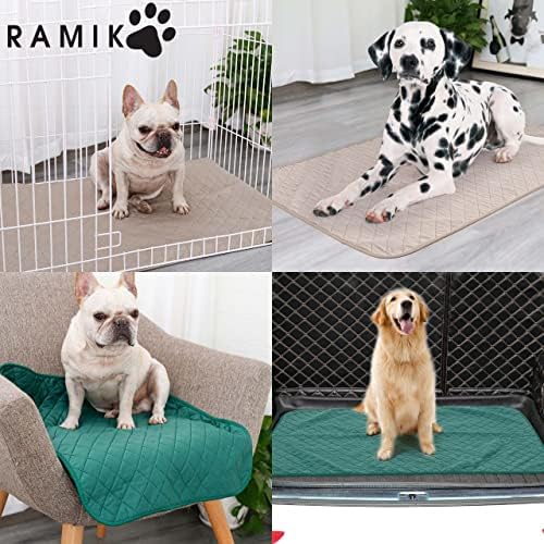 RAMIKO- Eco-Friendly Washable Puppy Pads, Waterproof Bamboo Lining Fiber Puppy Pee Pads, Recyclable Super Absorbent Reusable Puppy Pads, Quick Dry Dog Mat. (1 Piece Medium 67 x 50cm, Green)
