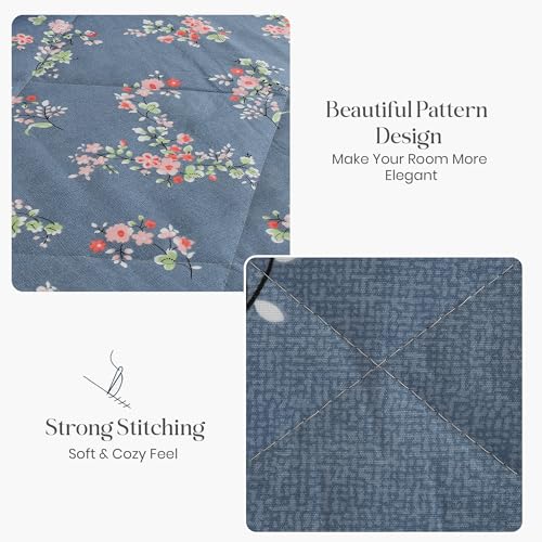 Image of FRESH FROM LOOM Microfiber All Seasons Collection Micro Fiber Comforter | Dohar | Quit | Double Bed | Double Weaved | Washable | Hypoallergenic Skin Friendly (Greyish-Blue | 90x95 in)