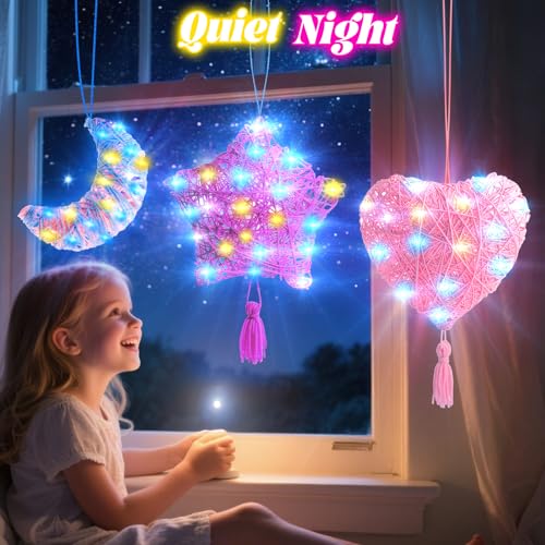 Hapikids Craft Kits for Kids, 3D String Art Kit Arts and Crafts for Kids Toy Age 9 10 11 Year Old Girls Birthday Presents for 6 7 8 9 Year Olds Boys Toy Age 8 9 10 Easter Girls Gifts DIY Glow Lantern - Image 2