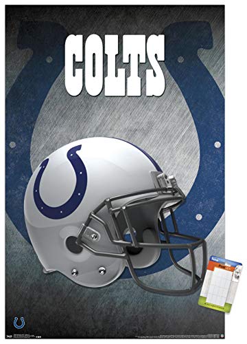 Trends International NFL Indianapolis Colts - Helmet 16 Wall Poster, 22.375  x 34 , Premium Poster & Mount Bundle