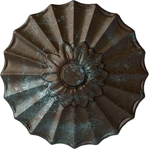 Image of 9 inchOD x 1 3 /8 inchP Shakuras Ceiling Medallion (Fits Canopies up to 1 3 /8 inch), Hand-Painted Bronze Blue Patina