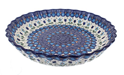 Blue Rose Polish Pottery - Blue Savannah Pie Plate - 10 Blue Rose Polish Pottery - Blue Savannah Pie Plate - 10