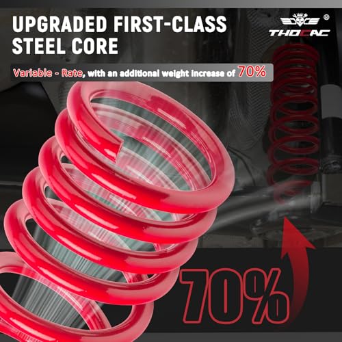 Image of 929-928 Rear Heavy Duty Coil Springs for 2009-2018 Ram 1500 2wd 4wd with 70% Extra Load Capacity (1200 Pounds) with a Subtle Height Adjustment, Red
