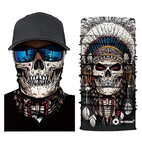 Image of Skull Face Mask Bandanas, Neck Gaiter, Headwear, Magic Scarf, Headband for dust Sun Wind