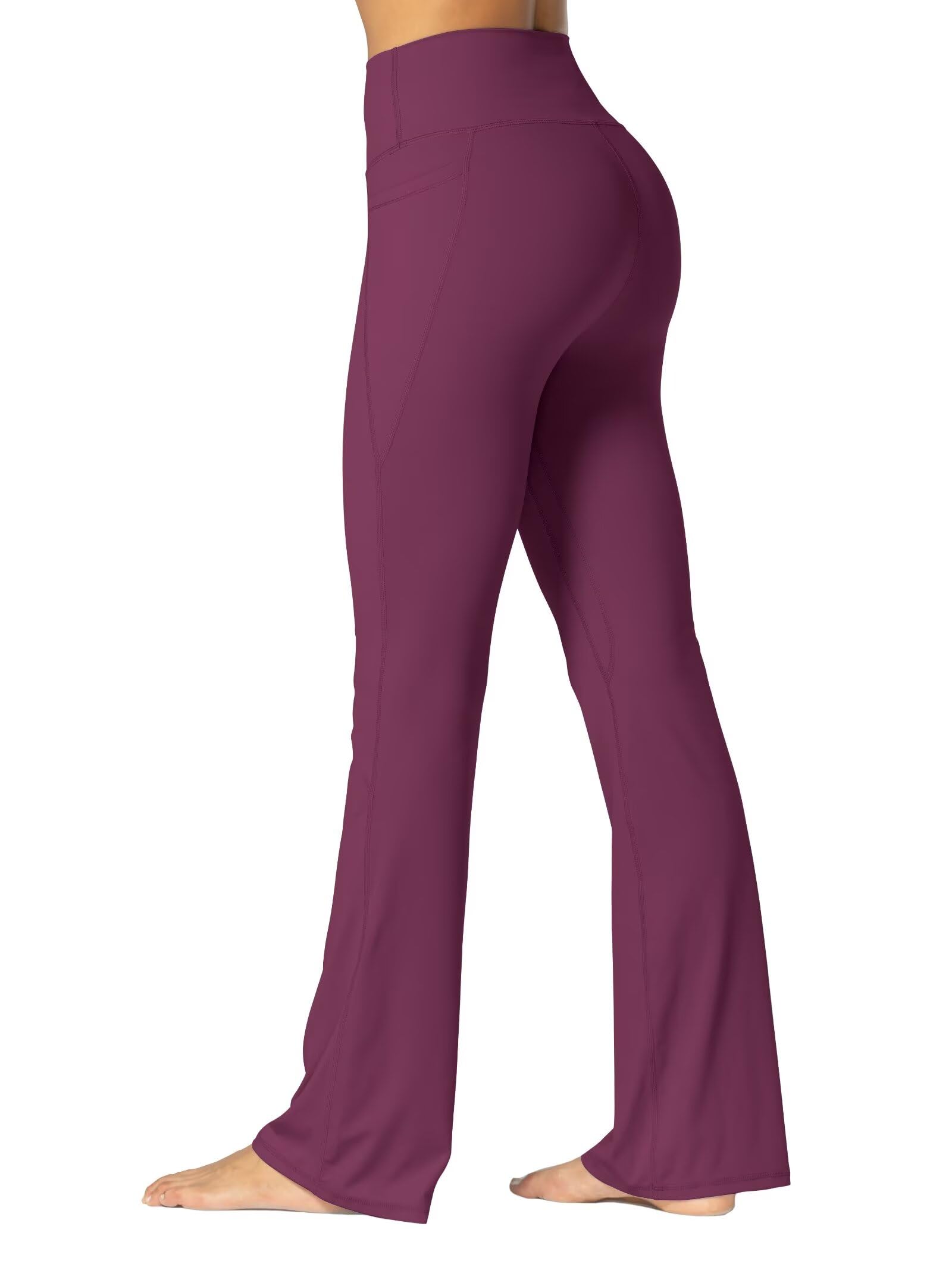 Sunzel Sunzfly Women's Mini Flare Leggings with Pockets High Waisted Tummy Control Yoga Pants Bootcut Workout Gym Casual