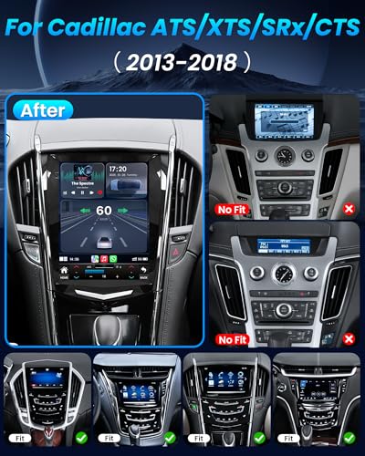 Image of [8Core4GB+64GB] Car Radio for Cadillac ATS XTS SRX CTS 2013-2018: 9.7''HD Touch Screen Stereo with Carplay Android Auto 5GWiFi GPS Navigation Bluetooth AM FM DSP RDS SWC 1080P Backup Camera
