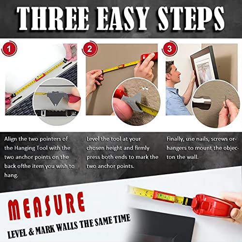 Image of All in One Picture Hanging Tool Kit with Level, Portable Picture Leveling, Picture Hanging Level for Hang Pictures, Mirrors, TVs