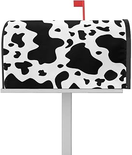 Mailbox Cover Magnetic Cow Texture Animal Skin Art Mailbox Covers Standard Size 21x18in,Mailbox Covers Wrap Post Letter Box Cover for Garden Yard Outdoor Decor Black and White Pattern