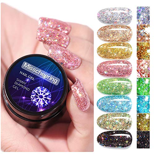 Misscheering UV Shiny Glitter Diamond Nail Gel Polish 5ml (A004) 3