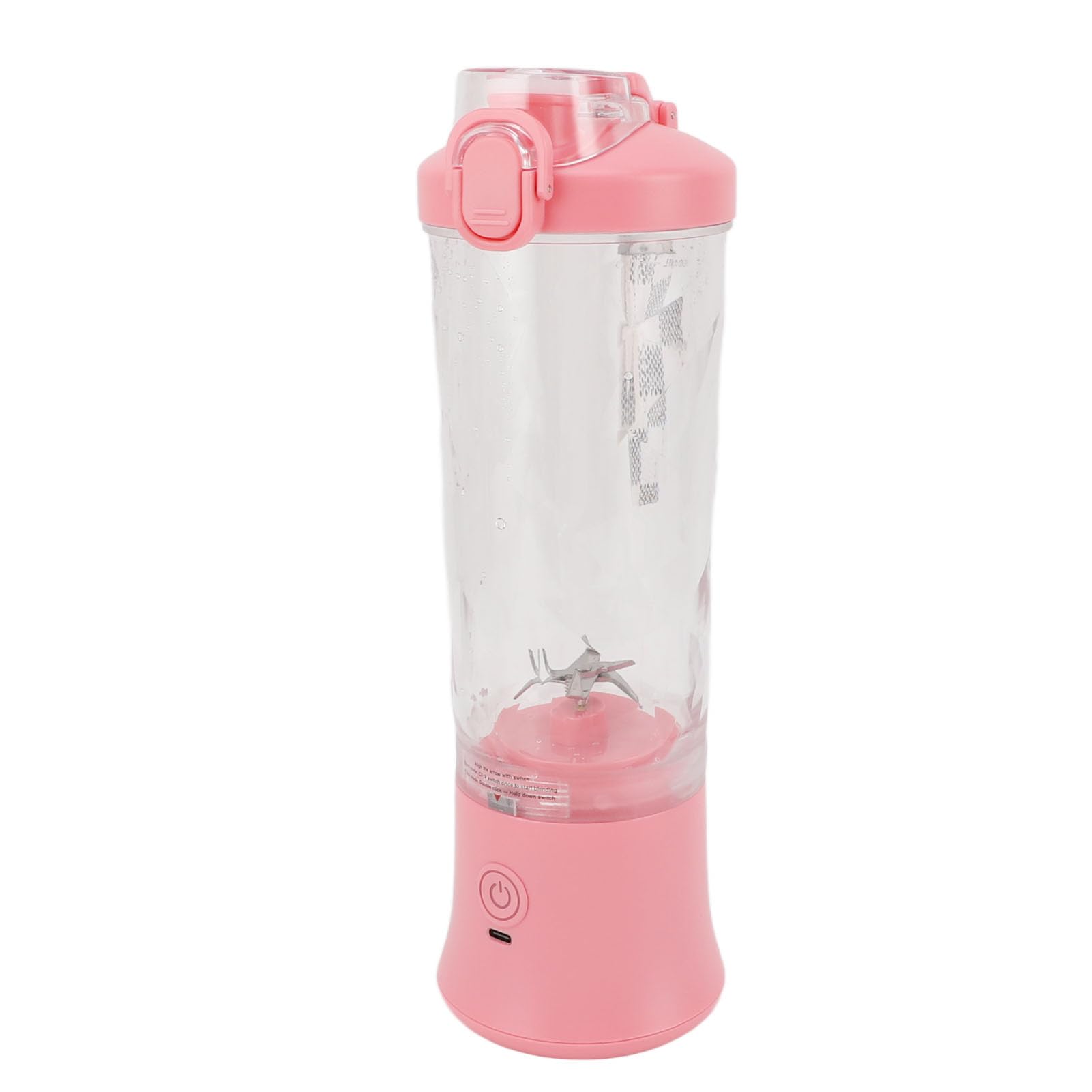 Przenośny mini blender 600 ml 2 tryby 150 W 18000 obr./min USB Akumulator 4000 mAh Szczelna pokrywka Sokowirówka Kubek do smoothie, smoothie, sportów na świeżym powietrzu (PINK)