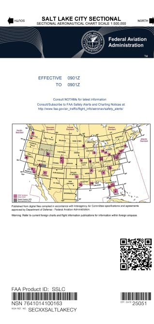 FAA Salt Lake City Sectional Chart (SSLC) – Always Current Aeronautical Map – Select Chart Cycle