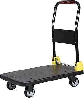 Platform Truck Push Dolly Foldable Push Hand Cart for Loading and Storage Platform Truck Trolley with 360 Degree Swivel Wheels Large Loading Capacity Cart Dolly