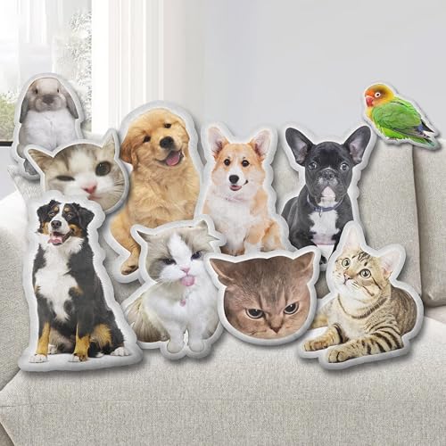 LongGenius Hässliches Haustierkissen mit individuellem Foto, niedliches Hundekissen, personalisiertes Haustier-Gedenkgeschenk, individuell geformtes Kissen
