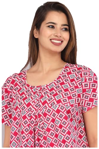 Image of Monique Brand 100% Pure Cotton Nighty for Woman | Floral Gown for Women Night Wear | Cotton Nighty for Women Stylish | Maxi for Women Cotton