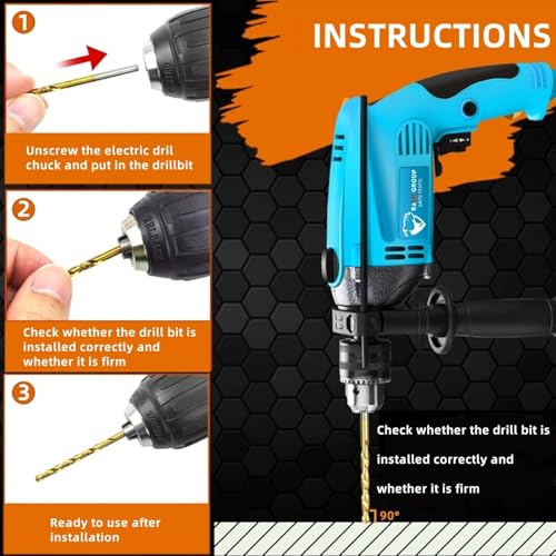 Metric 99 Pcs Titanium Twist Drill Bit Set,135° Tip High Speed Steel,Size from 1.5mm up to 10mm,Ideal Drilling in Aluminum Alloy/Cast Iron/Fiberglass/Plastic/Wood,with Index Storage Case by YWHWXB - Used condition - Image 6
