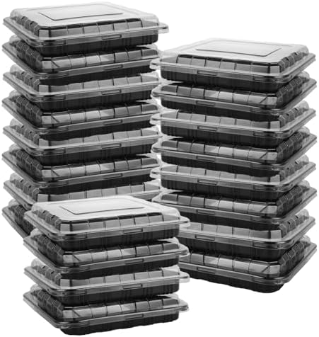 JMIATRY 20 Pcs Reusable Small Plastic Buffets Catering Trays with Lids ...