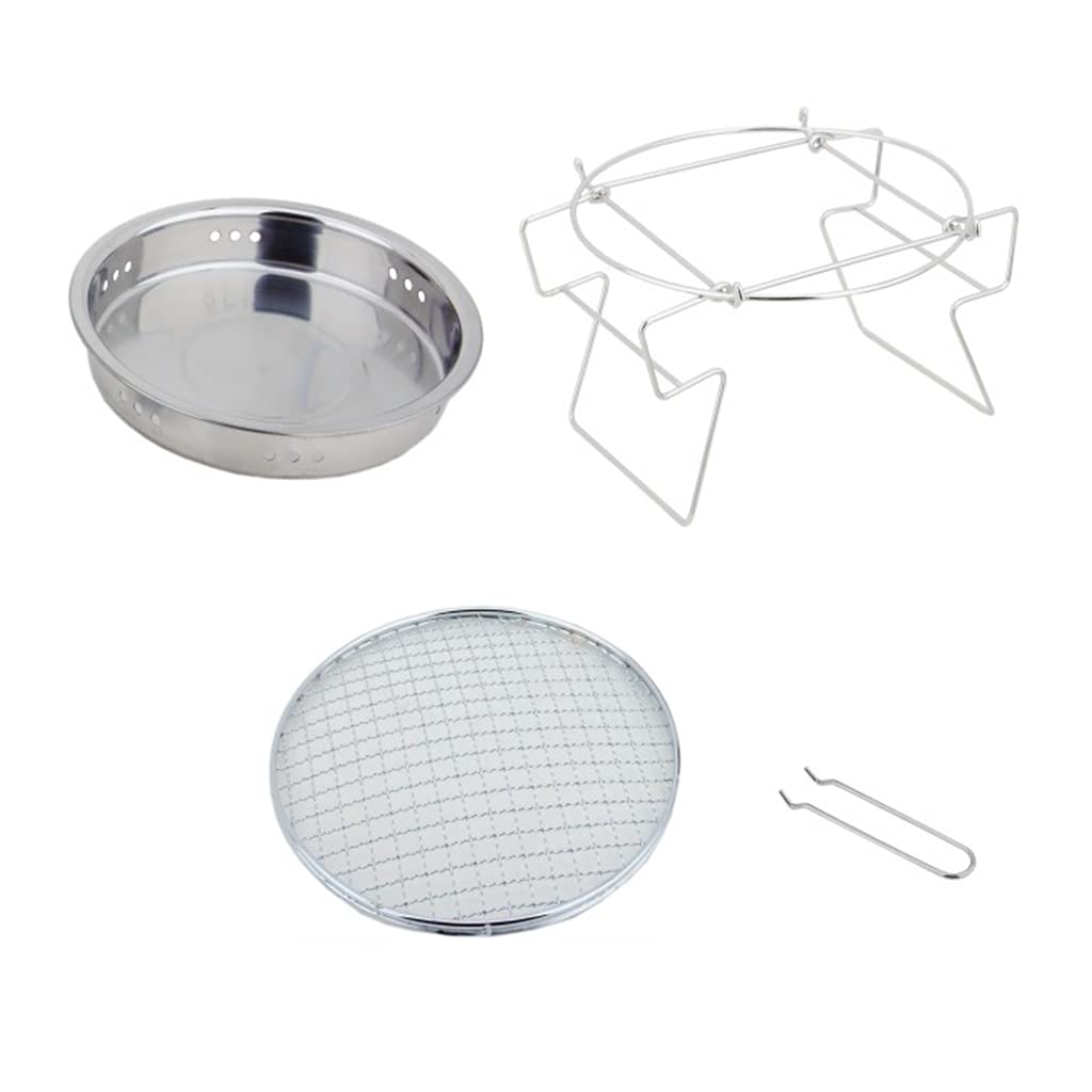 SEATTLE Grill Stainless Steel Round Barbecue Rack Folding Campfire BBQ Charcoal Grill Combo