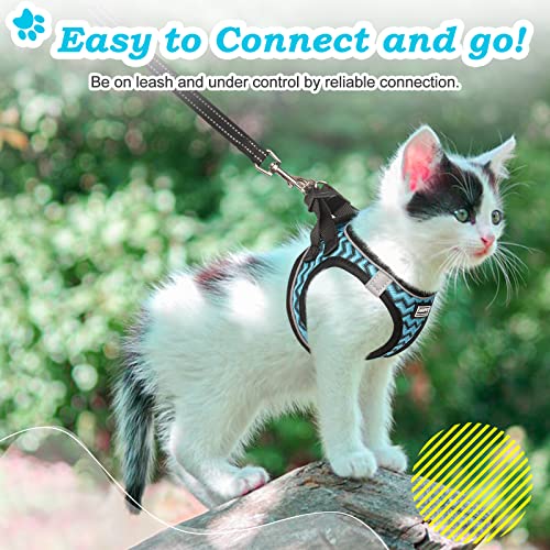 Cat Harness and Leash Escape Proof,Adjustable Soft Mesh Kitten Vest Harness for Walking Reflective Pet Harness for Cat Small Dogs Puppy - Image 4