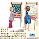 Kindertafel aus Holz mit Papierrolle Doppelseitige Whiteboard und Tafel Kinder Staffelei mit Zahlen und Anderem Zubehör für Kinder und Kleinkinder