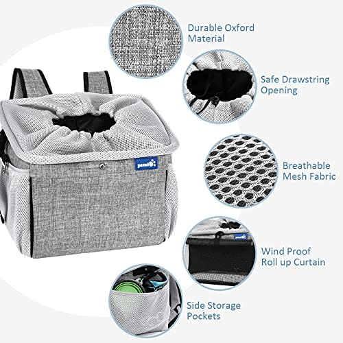 pecute Pet Carrier Bag Multifunctional-Dog Bike Basket Bag+Backpack+Shoulder Bag+Car Travel Carrier 4 in 1 Portable Breathable Dog Carrier,Great for Cats Puppy Small Dogs Travelling and Outdoors