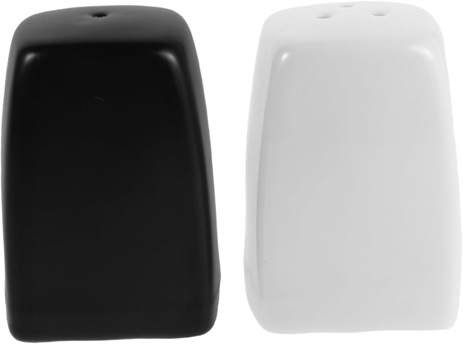 Ceramic Salt and Pepper Shakers, Nordic Matte Black White 2pcs