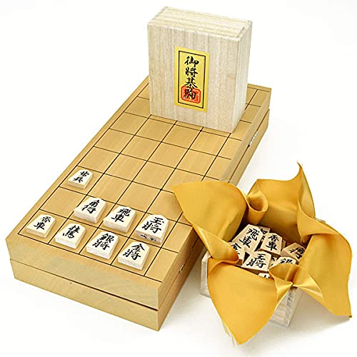 Amazon | 将棋セット 新桂10号折将棋盤セット 木製将棋駒白椿上彫 将碁
