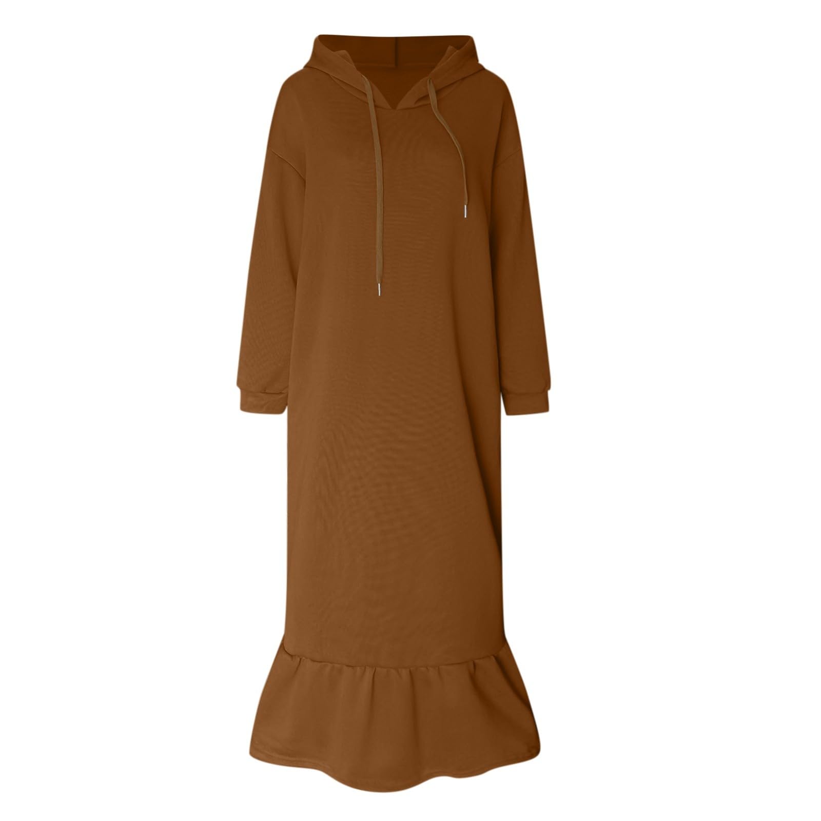 2026 Femmes Casual Grande Manches Longues décontractée Capuche Ample Poche Longue Sweat-Shirt
