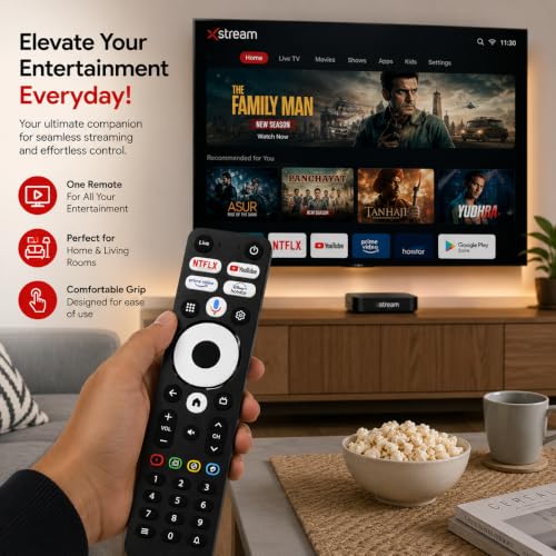 Image of Ethereal Remote Compatible for Airtel Xstream IPTV OTT Box - Replacement Remote Control for Xstream Box | Non Voice Remote | Exact Match Required | 1 Year Warranty