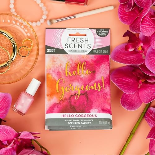 Fresh Scents Scented Sachets | Hello Gorgeous | Home Fragrance | Long Lasting (Up to 6 Months) | Air Freshener for Closets, Drawers, & Cars | 6 Pack - Image 6