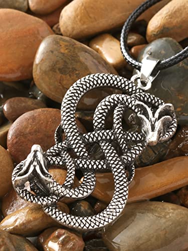 HAQUIL Snake Necklace, Norse Loki Snake Serpent Symbol Pendant, Viking Jewelry Gift for Men and Women4