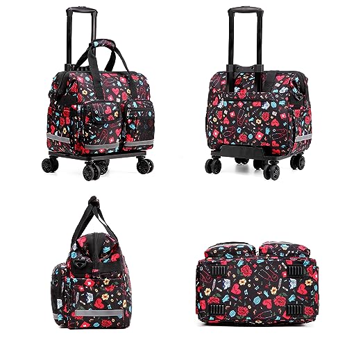 Image of Nurse Rolling Medical Duffle Bag Work Nursing School College Student Must Have Clinical Home Health Nurse Cna Nr Gifts Carry On Bag with Wheels Doctor Emt Ems Healthcare Equipment Homecare Physician