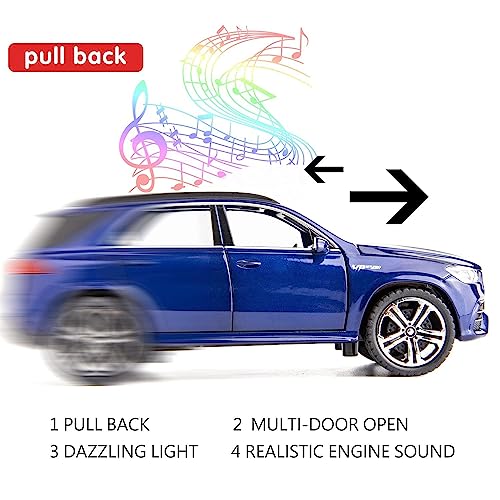 Image of LONGMIRE Metal Pull Back Diecast Car Pull Back Model with Sound Light Boys Gifts Toys for Kids Pack of 1, Multicolor (AMG GL 63 S)