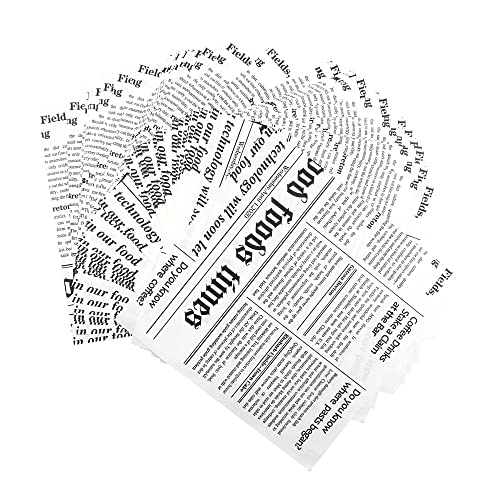 Papier Emballage Alimentaire D'Emballage Frites - Aspect Journal Ciré ImperméAble Aux Graisses Pour Cuisson éCologique Wrap Pain Burger Sandwich Beurre...