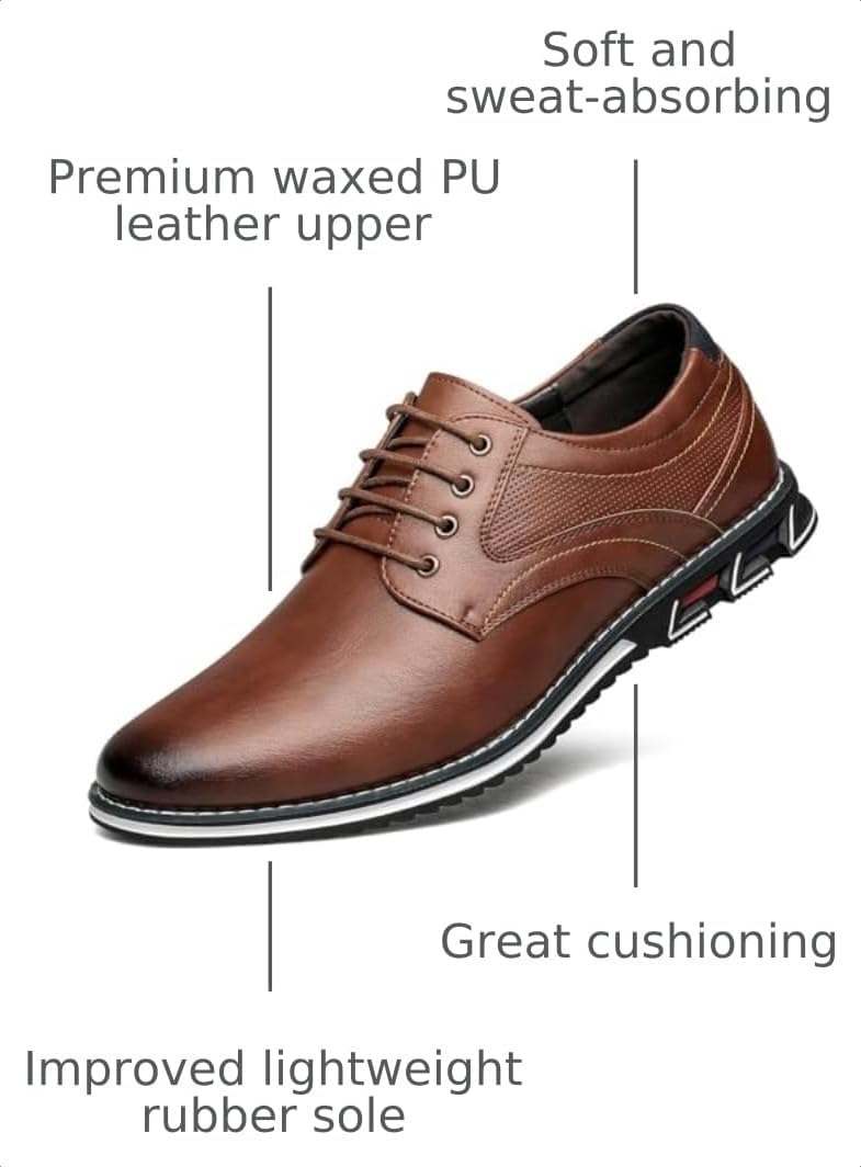 Men's Dress Shoes Comfort Soft Men Oxford Superior Flexural Leather Fashion Dress Sneakers Business Casual Derby Shoe image 3