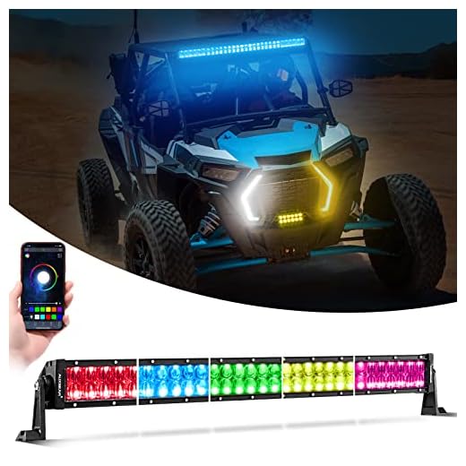 Auxbeam 32 Inch Light Bars for Trucks 180W Color Changing RGBW LED Light Bar for ATV UTV, Double Row Flood Spot Combo LED Bar, Bluetooth Control, Off Road Driving Light Bar kit for RZR SUV Waterproof