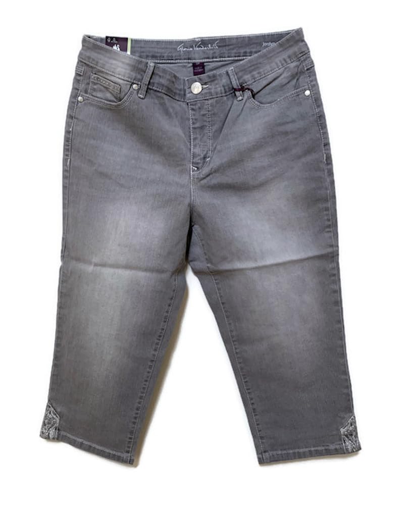 Gloria Vanderbilt Womens Petite Jordyn Capri Twill Pant 10P Lunar Wash