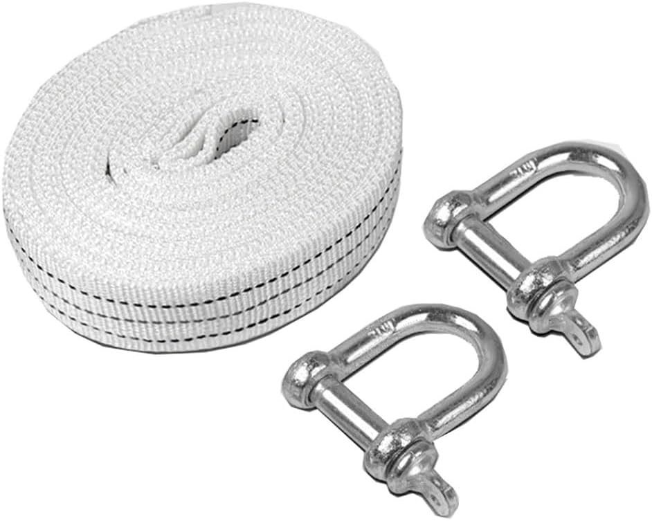 2 Inch Heavy Duty Tow Strap Recovery Kit 19ft Towing Strap 22000 LBS Break Strength 3/4" U Ring Shackles(2pcs)+Storage Bag Strap for Truck SUV ATV(4 m/5 tons)