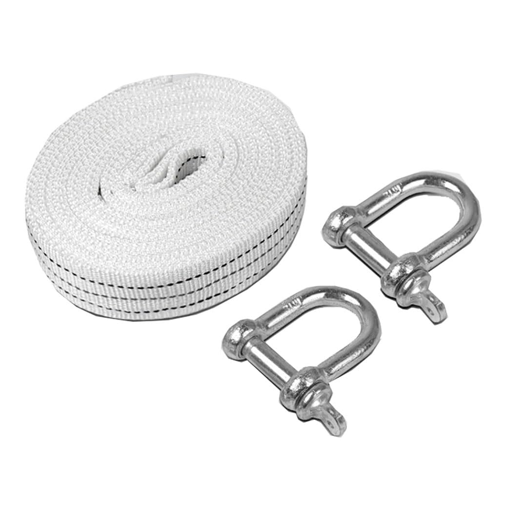 Kit de recuperación con Eslinga de Remolque de Alta Resistencia de 2 Pulgadas, Eslinga de Remolque de 19 pies, Resistencia a la Rotura de 22000 Libras, grilletes de Anillo en U de 3/4" (2 pi