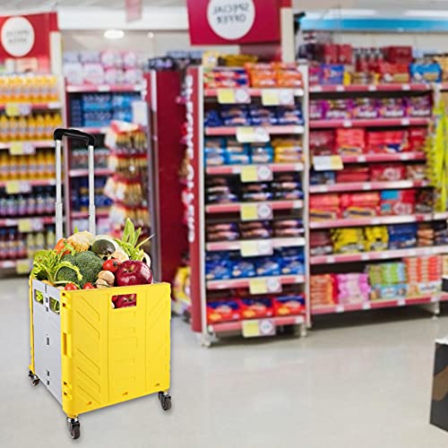 Bexdug Einkaufstrolley Falten, Einkaufswagen Klappbox, Trolley Mit Deckel,Mehrzweckwagen Einkaufswagen, Mit Rädern 155… – Bild 3