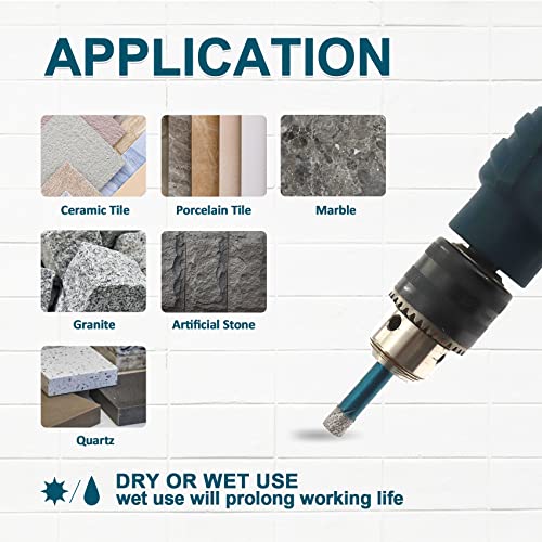 Porcelain Tile Drill Bits Set - MINLAYCUT 6/6/6/8mm+6mm Diamond Hole Saw Kit Quick-fit Hex Shank for Ceramic Tile Marble Porcelain - Image 4