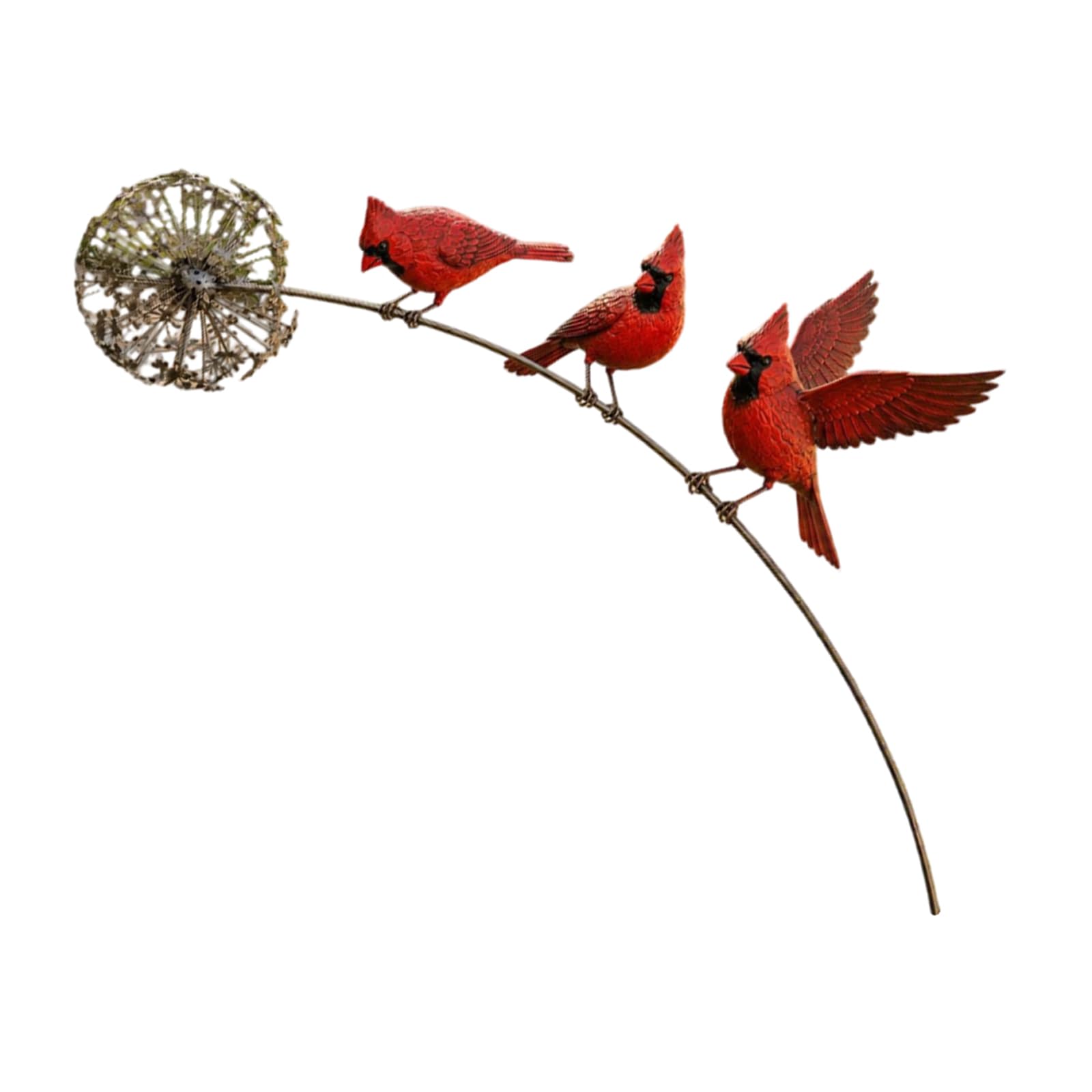 Bird Garden Stake Decor in Metal for Yard Borders and Balcony Greenery, Three Bird Branch Outdoor Accent, 23.62 Inch Garden Stake Metal Yard Ornament Flower Bed Decor Border Accent Outdoor Decoration