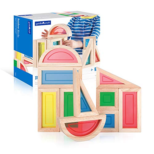 Guidecraft Rainbow Blocks Set - 10 Pcs. Kids Learning & Educational Toys, Stacking Blocks #TOP11