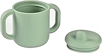 Vista 3 de Beaba Vaso de silicona para beber, 5.5 onzas, material de silicona, tapa a prueba de fugas, para bebé pequeño, salvia