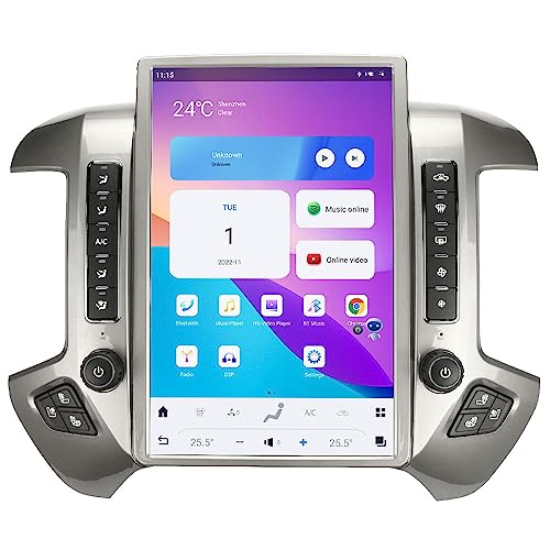 14.4 Inch Android Radio Replacement for Chevrolet Silverado GMC Sierra 2014-2019 Head Unit Stereo Auto Multimedia Play GPS Navigation (OEM Radio with 4 or 8 Inch Screen)
