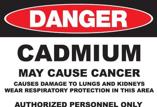 Panneau de sécurité GHS danger cadmium Zing Green Products grand format haute visibilité